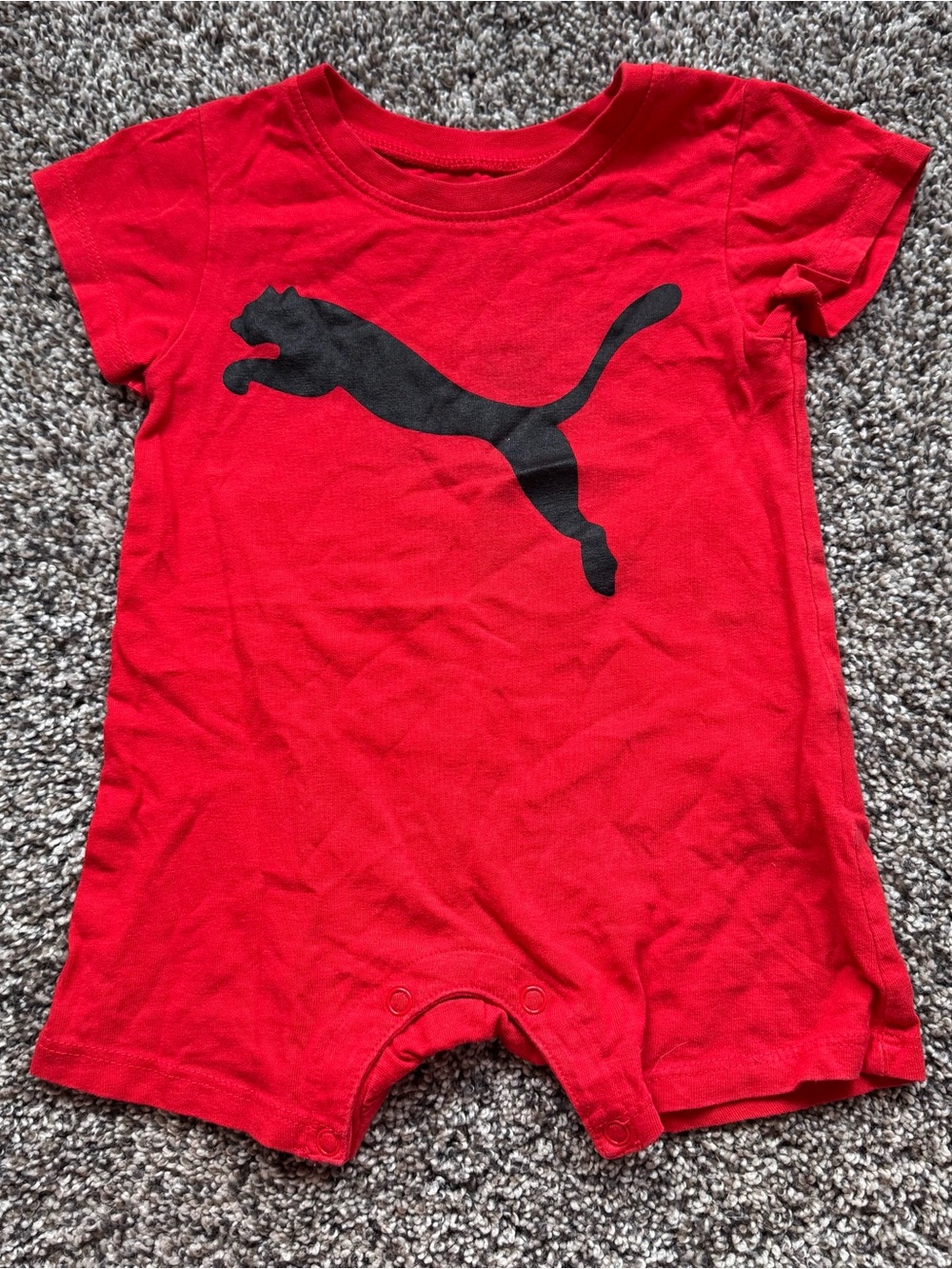 Puma Red Boys Romper with Black Logo